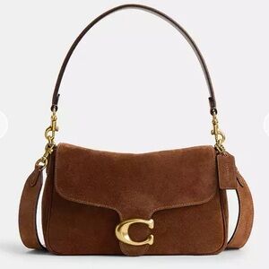 Coach Suede Soft Tabby Shoulder Bag - Warm Brown